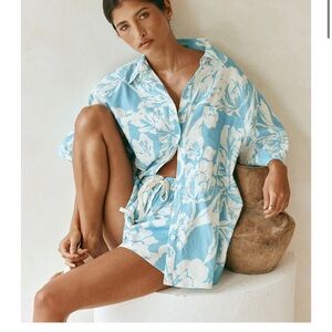 Sabo Skirt Light Blue and white shorts and top